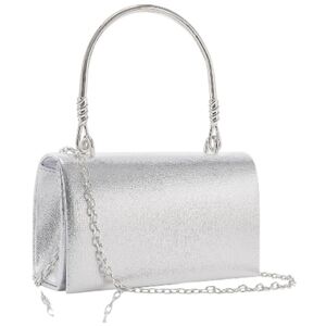 Larcenciel Clutch  Elegant Metallic Silver Evening Handbag